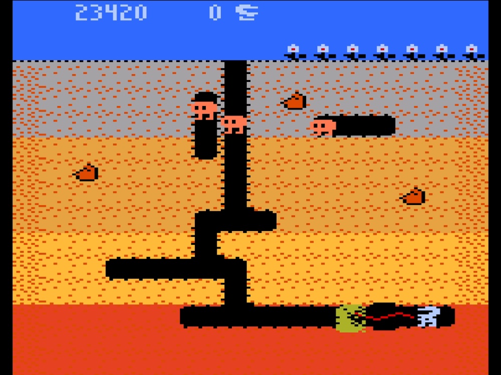 Gameplay of Dig Dug for Atari 5200